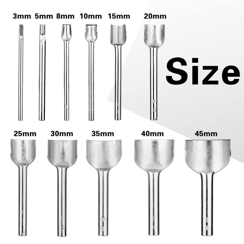 Yizzvb 11 Sizes Half-Round Cutter Punch, Leather Punch Tool, Leather Craft Half Round Cutter Punch Strap Tools for Crafting Strap Belt, Wallet and Bag, 3-45 mm - Image 2